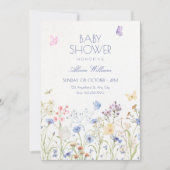 Wild flowers baby shower kaart (Voorkant)