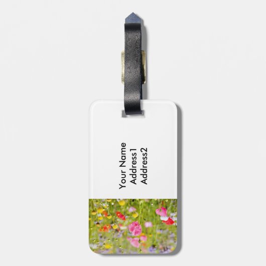 Wild Flowers Bagagelabel (Achterkant verticaal)