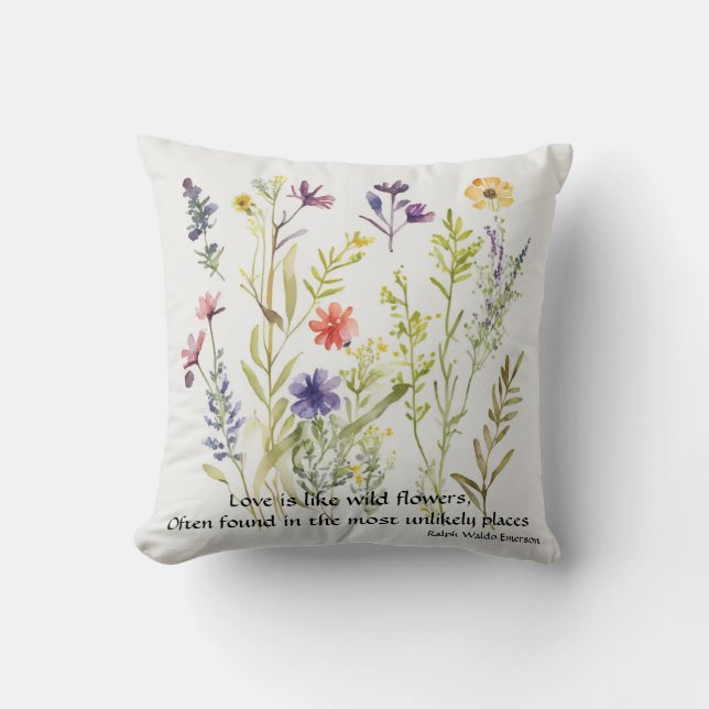 Wild Flowers bewerkbare offerte van Ralph Waldo Em Kussen (Voorkant)