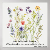 Wild Flowers bewerkbare offerte van Ralph Waldo Em Poster (Voorkant)