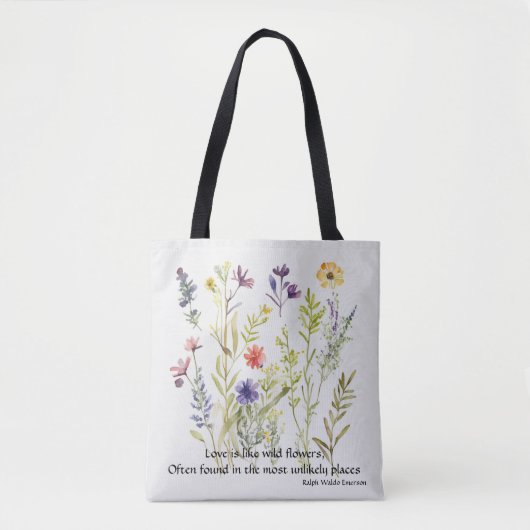 Wild Flowers bewerkbare offerte van Ralph Waldo Em Tote Bag (Voorkant)