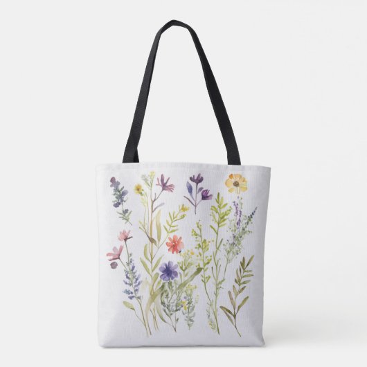 Wild Flowers bewerkbare offerte van Ralph Waldo Em Tote Bag (Achterkant)