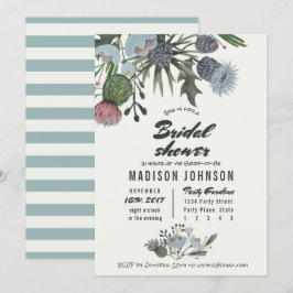 Wild Flowers bleek blauw | Bridal Shower-uitnodigi Kaart