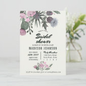 Wild Flowers bleek roze | Bridal Shower-uitnodigin Kaart (Staand voorkant)