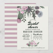 Wild Flowers bleek roze | Bridal Shower-uitnodigin Kaart (Voorkant / Achterkant)