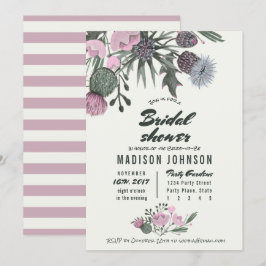 Wild Flowers bleek roze | Bridal Shower-uitnodigin Kaart