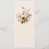 Wild Flowers  Bloemen Boheems Bruiloft Menu (Achterkant)
