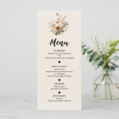 Wild Flowers  Bloemen Boheems Bruiloft Menu (Staand voorkant)