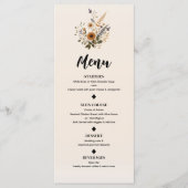Wild Flowers  Bloemen Boheems Bruiloft Menu (Voorkant)