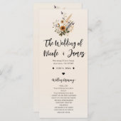Wild Flowers  Bloemen Boho Trouwprogramma Programmakaart (Voorkant / Achterkant)
