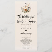 Wild Flowers  Bloemen Boho Trouwprogramma Programmakaart (Voorkant)