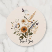 Wild Flowers  Bloemen Bunch Bohemian Bruiloft Bedankjes Labels (Achterkant)