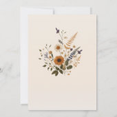 Wild Flowers  Bloemen Bunch Bohemian Bruiloft Kaart (Achterkant)