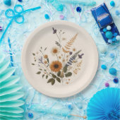 Wild Flowers  Bloemen Bunch Bohemian Bruiloft Papieren Bordje (Feest)