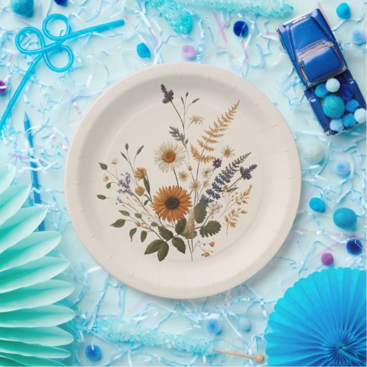 Wild Flowers  Bloemen Bunch Bohemian Bruiloft Papieren Bordje