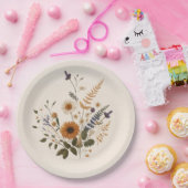 Wild Flowers  Bloemen Bunch Bohemian Bruiloft Papieren Bordje (Feest)