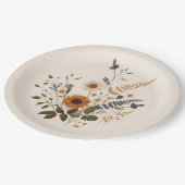 Wild Flowers  Bloemen Bunch Bohemian Bruiloft Papieren Bordje (Gekanteld)