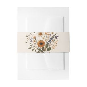 Wild Flowers Bloemen Bunch Bohemian Bruiloft Uitnodigingen Wikkel