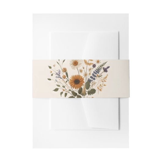 Wild Flowers  Bloemen Bunch Bohemian Bruiloft Uitnodigingen Wikkel (Voorkant Voorbeeld)