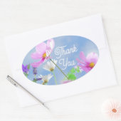 Wild Flowers Blue Sky Thank You Ovale Sticker (Envelop)