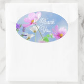 Wild Flowers Blue Sky Thank You Ovale Sticker (Tas)