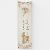 Wild Flowers Bohemian Nursery Baby shower Welkom Spandoek (Verticaal)