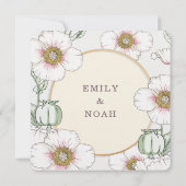 Wild Flowers Country Weddenschap Pastel Floral Mod Kaart (Achterkant)