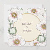 Wild Flowers Country Weddenschap Pastel Floral Mod Kaart (Achterkant)