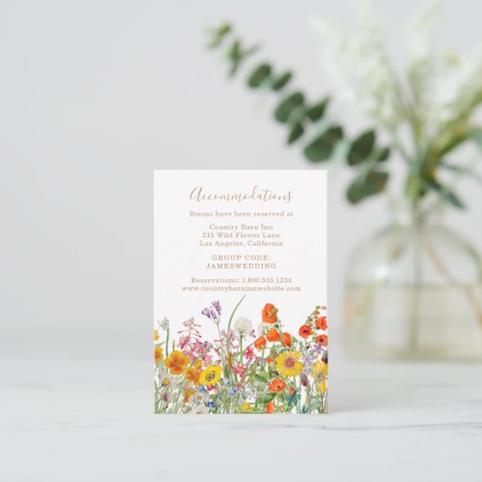 Wild Flowers Country Wedding Accommodations Informatiekaartje (Staand voorkant)