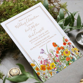 Wild Flowers Country Wedding Celebration Kaart