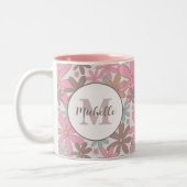 Wild Flowers Daisy, gepersonaliseerd met de naam F Tweekleurige Koffiemok (Links)