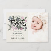 Wild Flowers | Dank u wel | Baby shower-fotokaart Kaart (Voorkant)