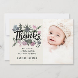 Wild Flowers | Dank u wel | Baby shower-fotokaart Kaart