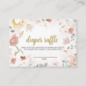 Wild Flowers Diaper Raffle Baby shower Card Informatiekaartje (Voorkant)