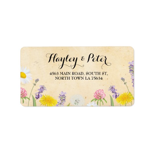 Wild Flowers Elegant Bloemen Adreslabel Stickers (Voorkant)