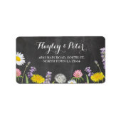 Wild Flowers Elegant Chalk Adresetiketten Stickers (Voorkant)
