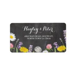 Wild Flowers Elegant Chalk Adresetiketten Stickers