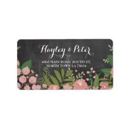 Wild Flowers Elegant Chalk Adresetiketten Stickers