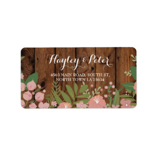 Wild Flowers Elegant Wood Adresetiketten Stickers