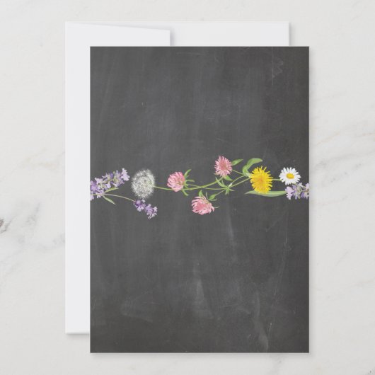 Wild Flowers Engagement Party Chalk Shower Uitnodi Kaart (Achterkant)