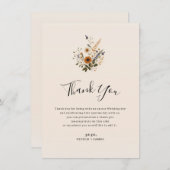 Wild Flowers  Floral Bohemian Dank u Kaart (Voorkant / Achterkant)