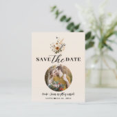Wild Flowers  Floral Boho Save the Date Aankondigingskaart (Staand voorkant)