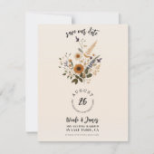 Wild Flowers  Floral Boho Save the Date Kaart (Voorkant)
