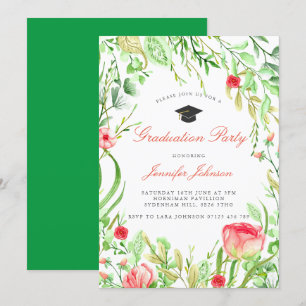 Wild Flowers Garden Graduation Party Kaart