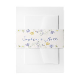 Wild Flowers Hand Written Wedding  Uitnodigingen Wikkel