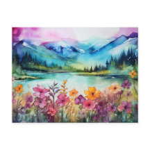 wild flowers in a mountain landscape amazing color