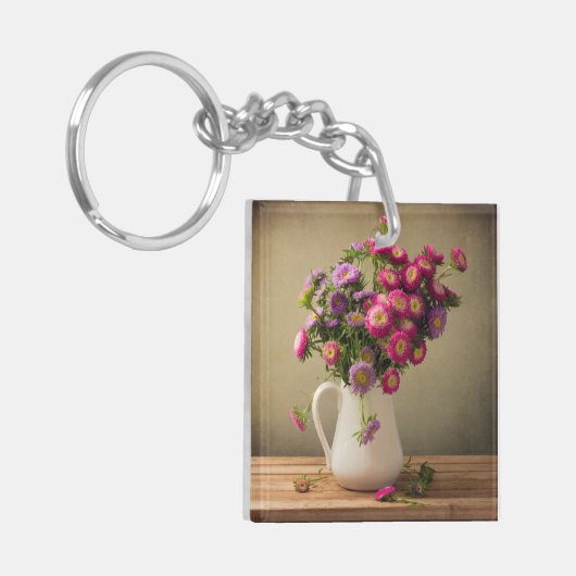 Wild Flowers in een Vaas Sleutelhanger (Voorkant Links)
