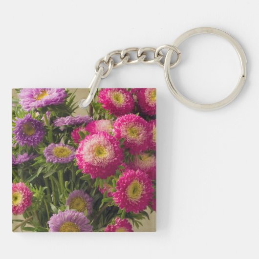 Wild Flowers in een Vaas Sleutelhanger (Achterkant)