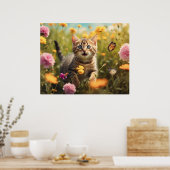 *~* Wild Flowers Kat 5:4 Sky Kitten Cat AP68 Poster (Keuken)