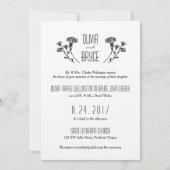 Wild Flowers Kraft Wedding Invitation Kaart (Voorkant)